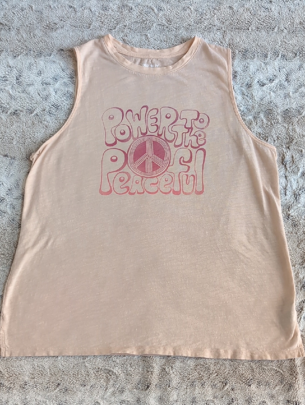 Old Navy Power To The Peaceful Everywear Graphic Sleeveless Tee